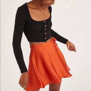 Urban Outfitters Wendy Satin Wrap Skirt